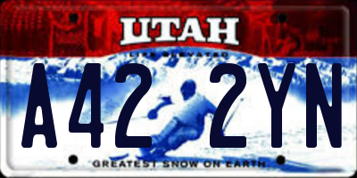 UT license plate A422YN