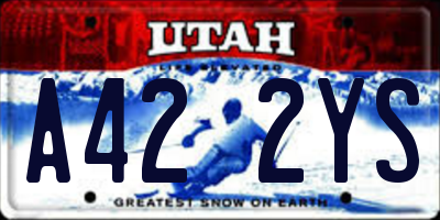 UT license plate A422YS