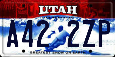 UT license plate A422ZP