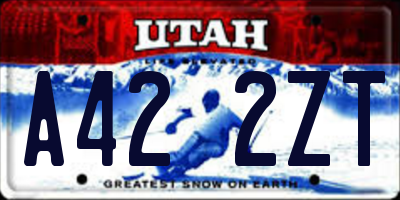 UT license plate A422ZT