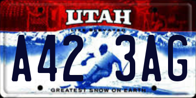 UT license plate A423AG