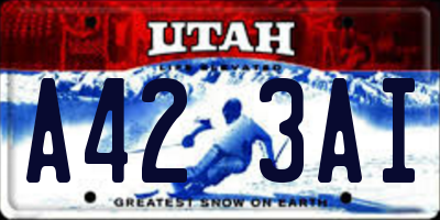 UT license plate A423AI