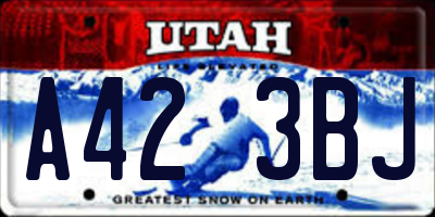 UT license plate A423BJ