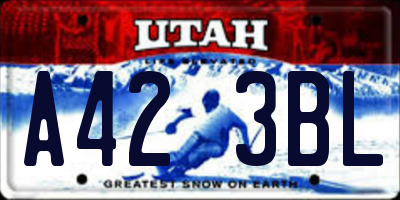 UT license plate A423BL