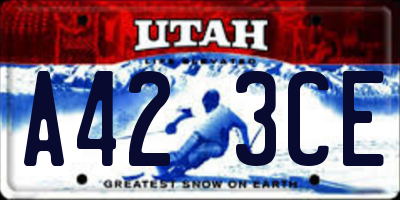 UT license plate A423CE