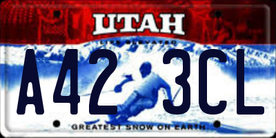 UT license plate A423CL