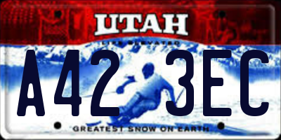 UT license plate A423EC
