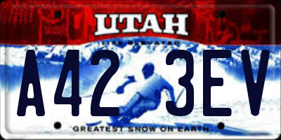 UT license plate A423EV