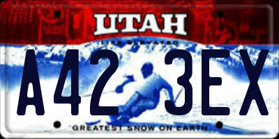 UT license plate A423EX