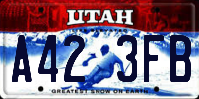 UT license plate A423FB