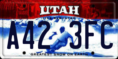 UT license plate A423FC