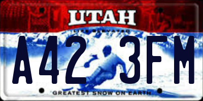 UT license plate A423FM