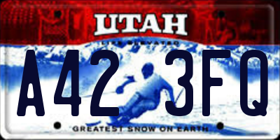 UT license plate A423FQ