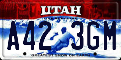 UT license plate A423GM