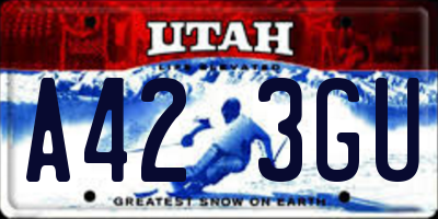 UT license plate A423GU