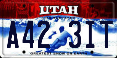 UT license plate A423IT