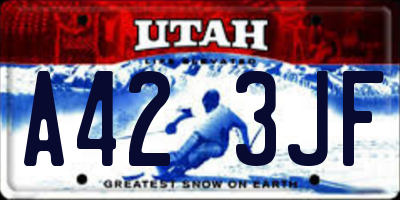 UT license plate A423JF