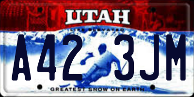UT license plate A423JM