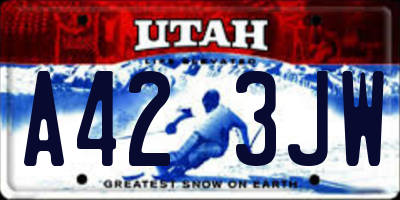 UT license plate A423JW
