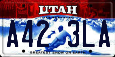 UT license plate A423LA