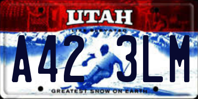 UT license plate A423LM