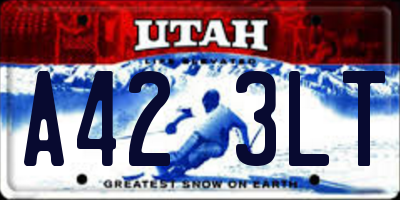 UT license plate A423LT
