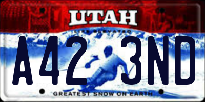 UT license plate A423ND