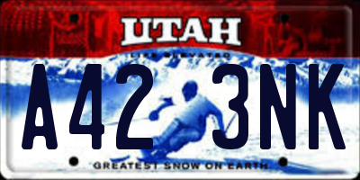 UT license plate A423NK