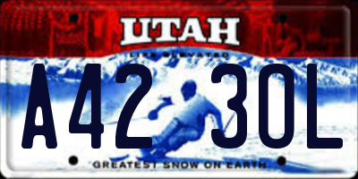 UT license plate A423OL