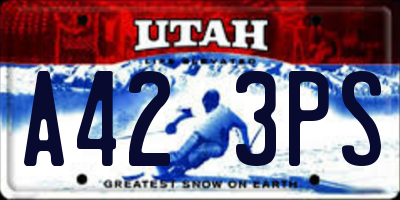 UT license plate A423PS