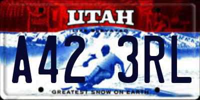 UT license plate A423RL