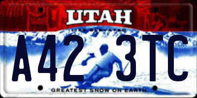 UT license plate A423TC