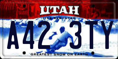 UT license plate A423TY