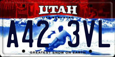 UT license plate A423VL