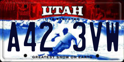 UT license plate A423VW