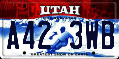 UT license plate A423WB