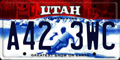 UT license plate A423WC