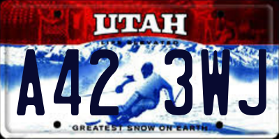 UT license plate A423WJ
