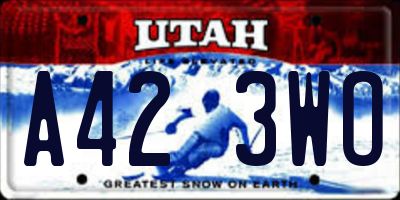 UT license plate A423WO