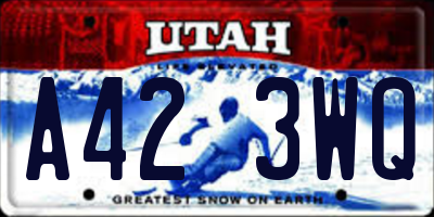 UT license plate A423WQ