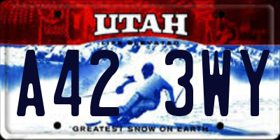 UT license plate A423WY