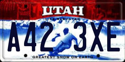 UT license plate A423XE