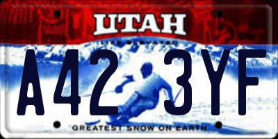 UT license plate A423YF