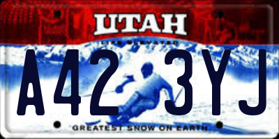 UT license plate A423YJ