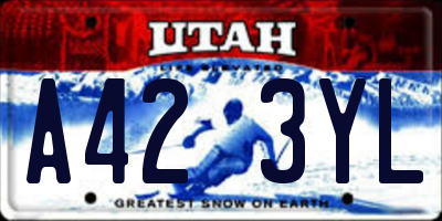 UT license plate A423YL