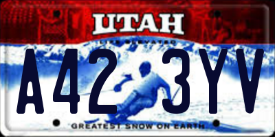 UT license plate A423YV