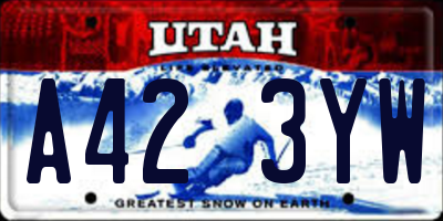 UT license plate A423YW