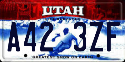 UT license plate A423ZF