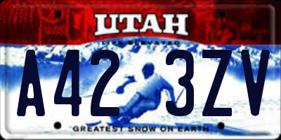 UT license plate A423ZV