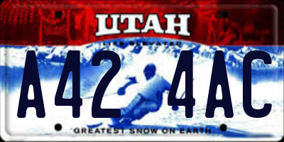 UT license plate A424AC